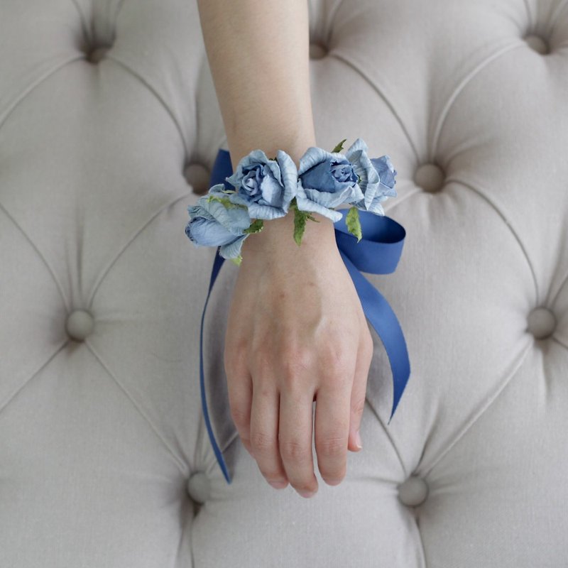 BB302 : Rosie Bridesmaid Bracelet, Deep Blue - 手鍊/手環 - 紙 藍色