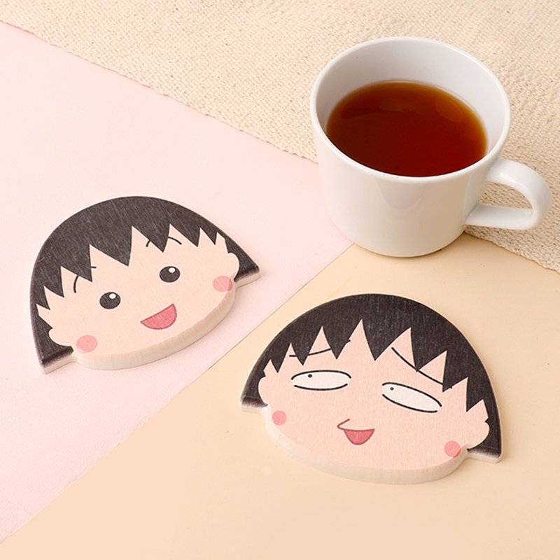 Chibi Maruko-chan diatomaceous earth coaster - Chibi Maruko-chan diatomaceous earth absorbent coaster - Coasters - Other Materials Multicolor