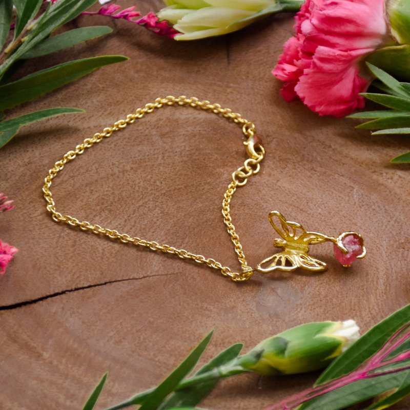 Butterfly Bracelet - 手鍊/手環 - 銅/黃銅 金色