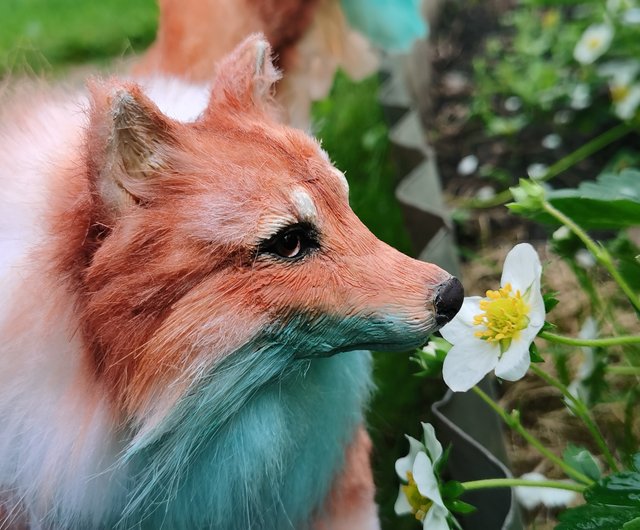 翼のある狼の動物のアートドールのぬいぐるみ、ポーズをとれる
