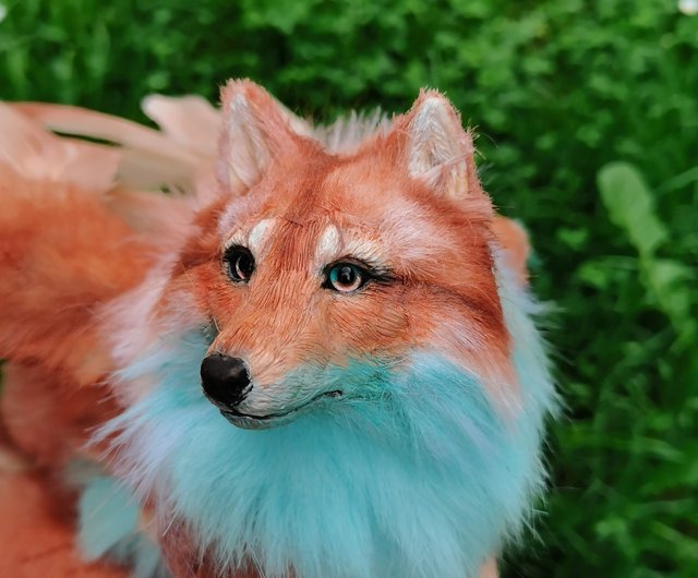 翼のある狼の動物のアートドールのぬいぐるみ、ポーズをとれる - ショップ JFoxMountain 人形・フィギュア - Pinkoi