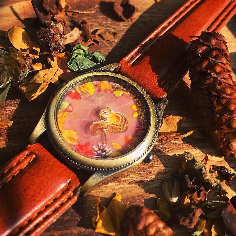 [遺失物]天然石赤石林林フルーツリスウォッチ - 腕時計 - 宝石 ピンク