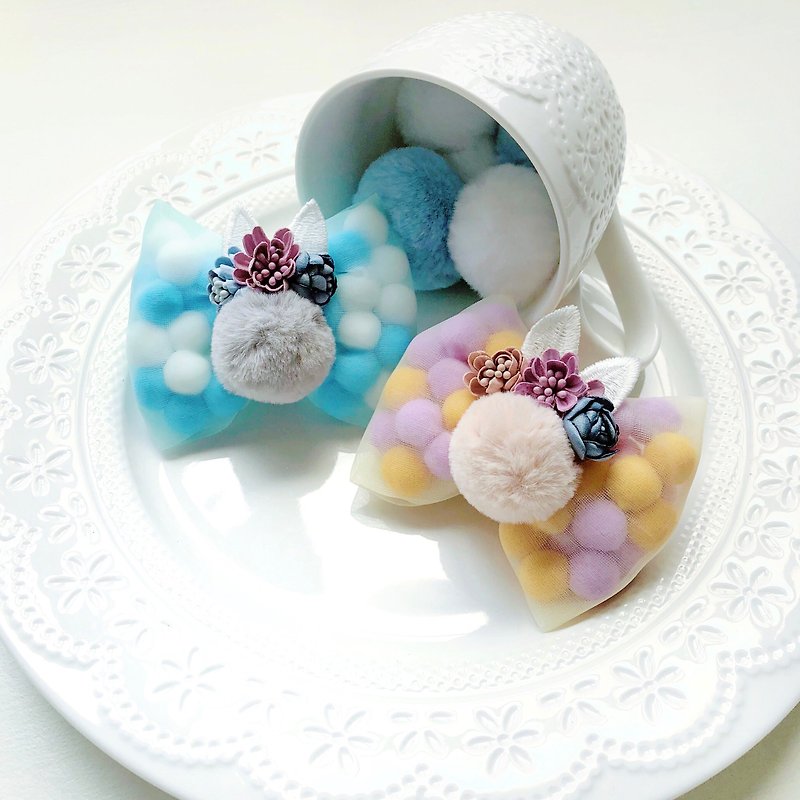 Bunny Wear Wreath Hair Ball Brace Filled Bow Child Child Hair Clip - Baby Accessories - Other Materials Blue