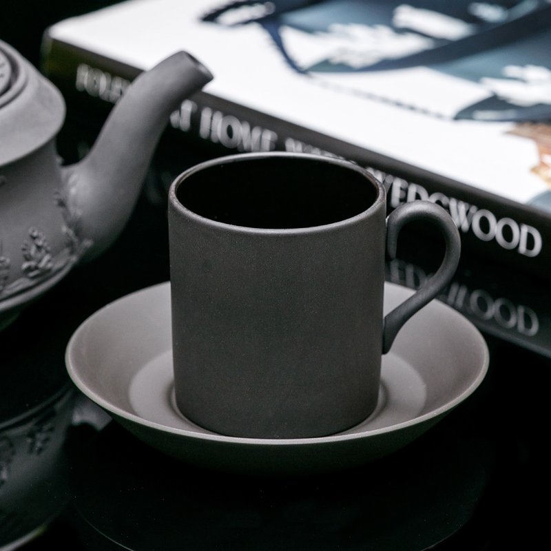 Wedgwood antique black basalt Italian mocha espresso coffee cup made in England - Mugs - Porcelain 