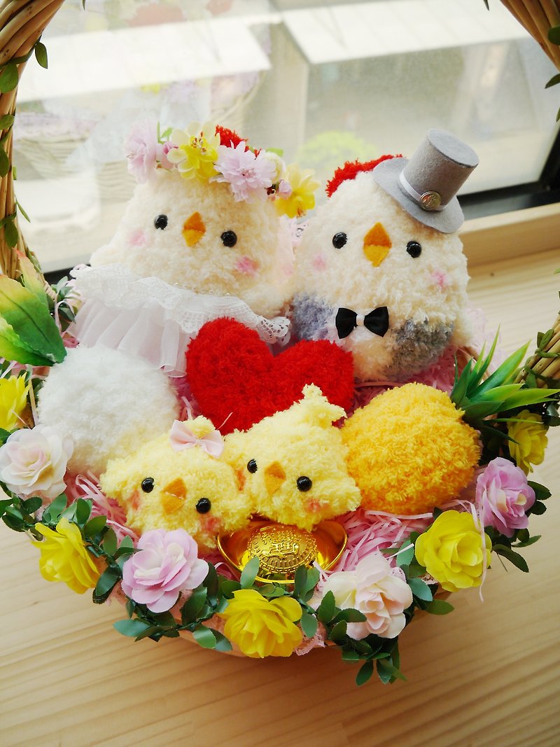 スポット - 美しい織りのウールの人形のモデルは、道をリード鶏の結婚婚約の結婚式の結婚式の供給小さなオブジェクト - 置物 - ポリエステル 