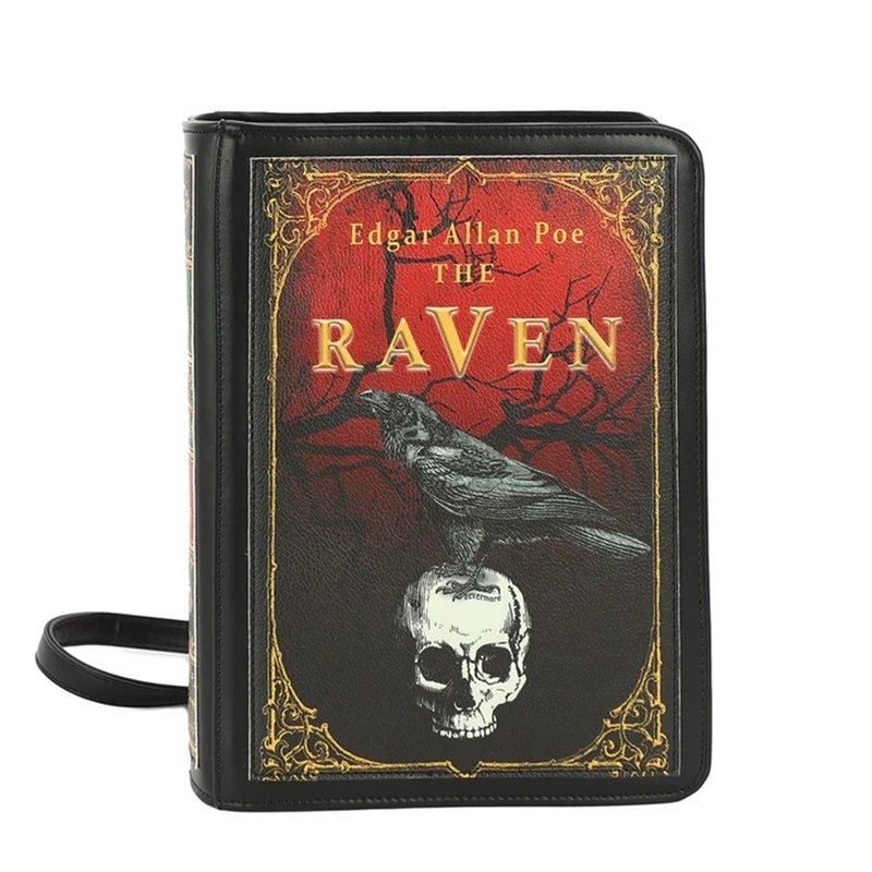 The Raven Vintage Book Backpack in Vinyl - กระเป๋าเป้สะพายหลัง - หนังเทียม สีดำ