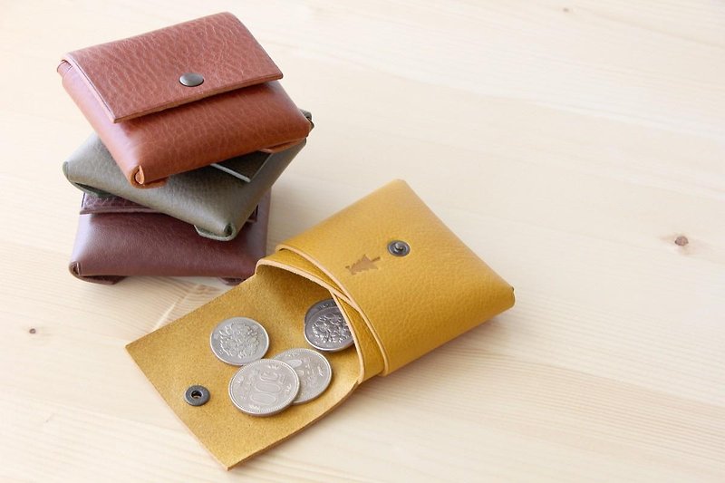 1枚革のコインケース　ブラウン Italian leather coin case #brown - 散紙包 - 真皮 咖啡色