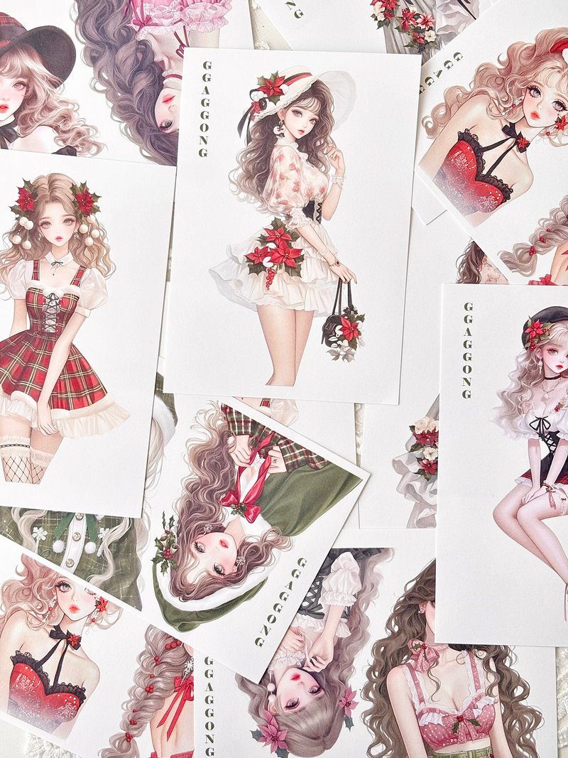 Santa Girl Sticker - 貼紙 - 紙 