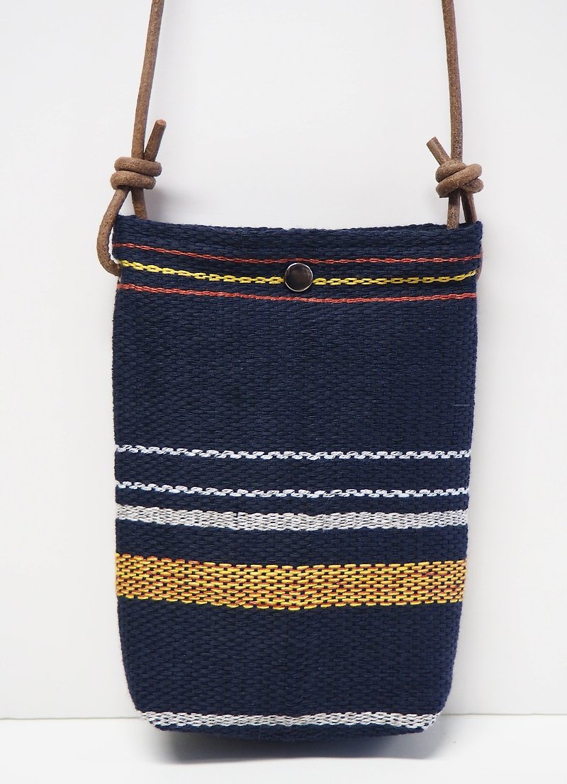 Woven Fabric Cell Phone Bag - กระเป๋าแมสเซนเจอร์ - ผ้าฝ้าย/ผ้าลินิน สีเทา