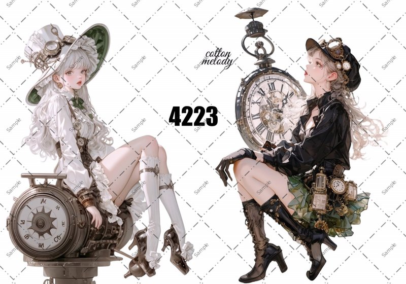 original sticker no.4223 人物ステッカー オリジナルステッカー オリジナル人物ステッカー 装飾ステッカー cotton melody - 貼紙 - 紙 