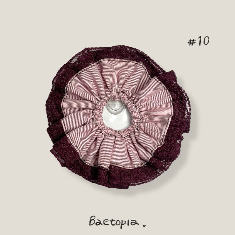 Baetopia | 薄切面款・成熟時手作髮圈 - 髮夾/鯊魚夾 - 棉．麻 紅色