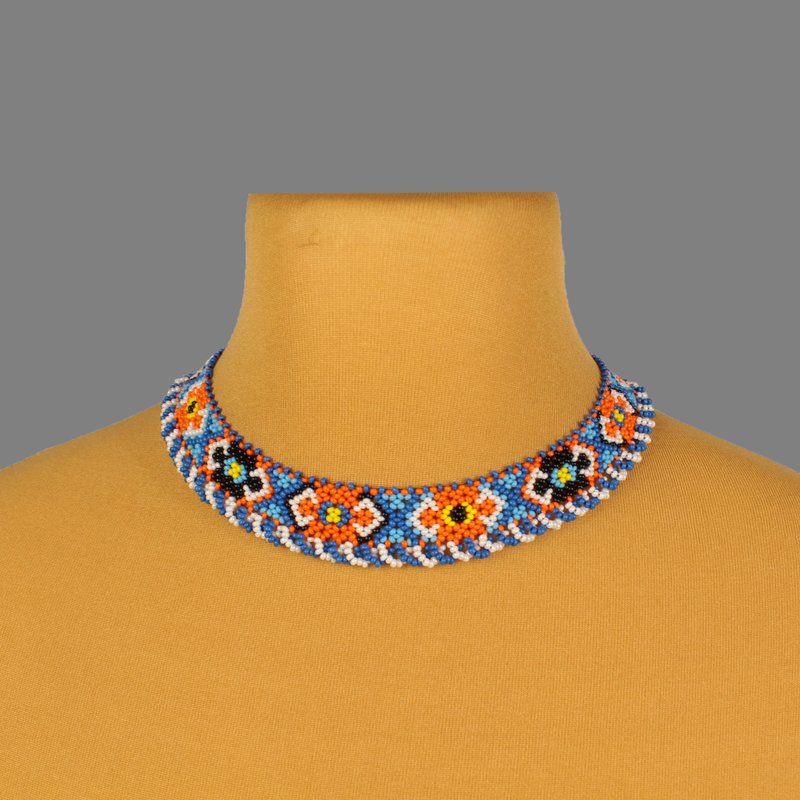 Minimalist bead collar necklace for woman - 項鍊 - 玻璃 橘色