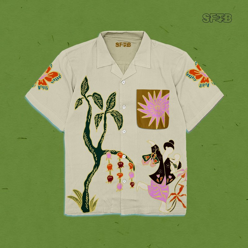 Daun dan Cahaya Shirt - 女襯衫 - 聚酯纖維 多色