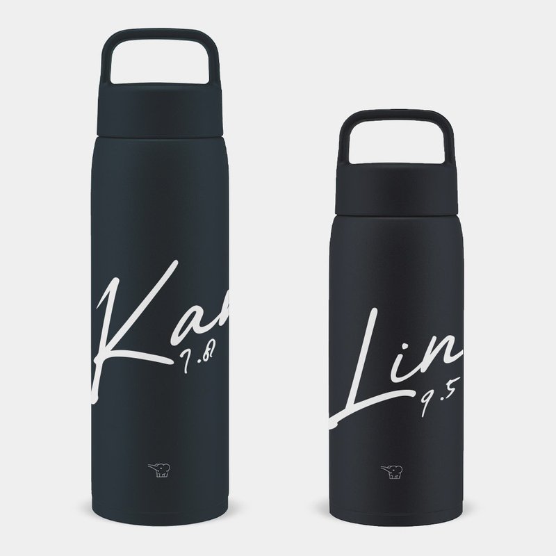 【父親節客製化禮物】英文名 大容量象印保溫瓶 800/1000ml PU001 - 保溫瓶/保溫杯 - 不鏽鋼 黑色