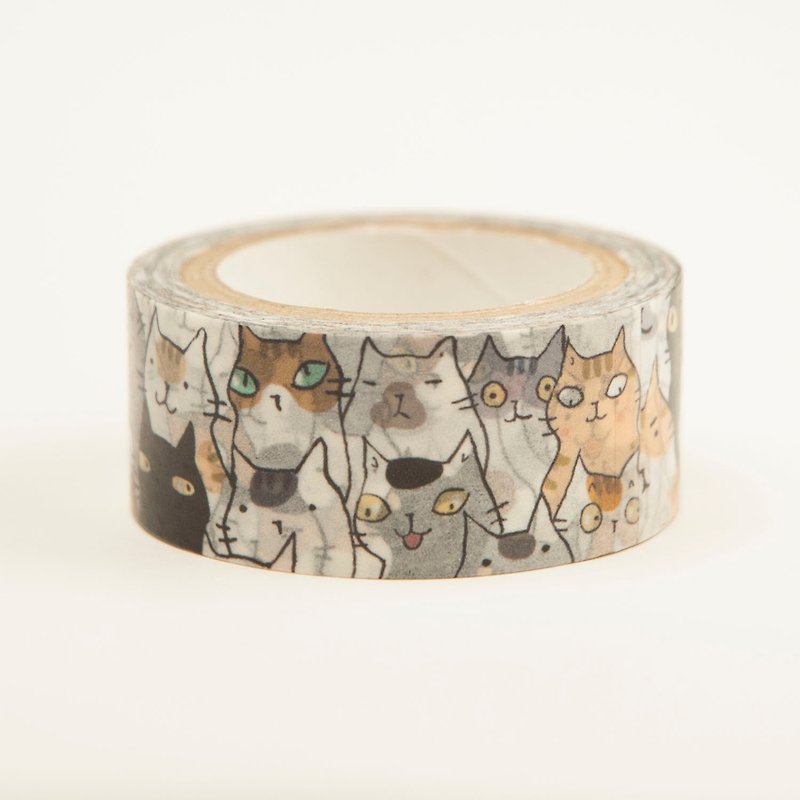 3 Cat Shop~Mao Shan Cat Sea Paper Tape (Illustrator: Miss Cat) - Washi Tape - Paper Multicolor