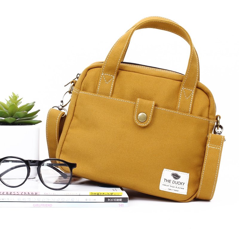 mini bag - mustard - Messenger Bags & Sling Bags - Cotton & Hemp Yellow