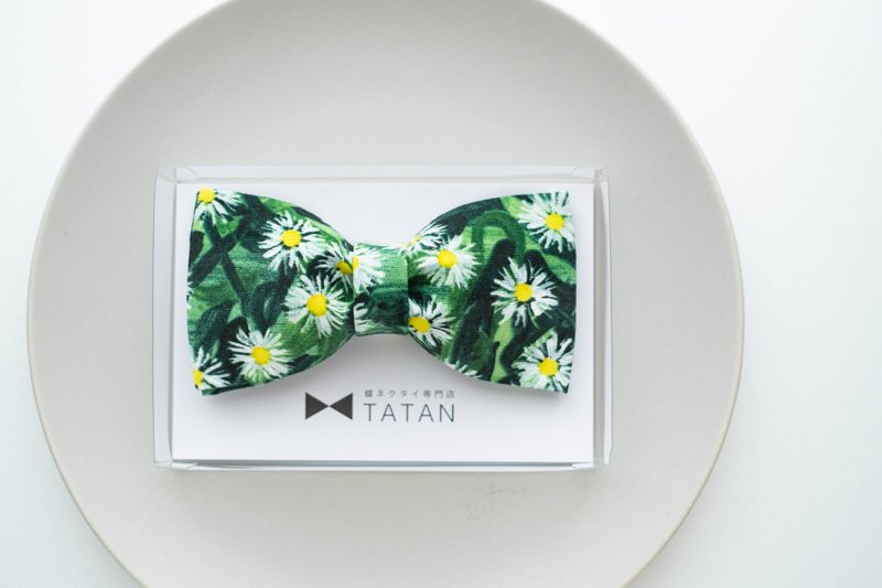 TATAN Picturesque Margaret bow tie - เนคไท/ที่หนีบเนคไท - ผ้าฝ้าย/ผ้าลินิน สีเขียว