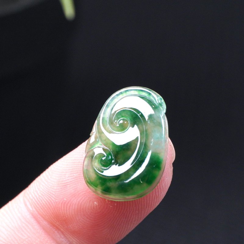 【願‧事事如意】冰飄綠花如意 | 裸石 | 天然緬甸翡翠A貨 | 送禮 - 項鍊 - 玉石 綠色