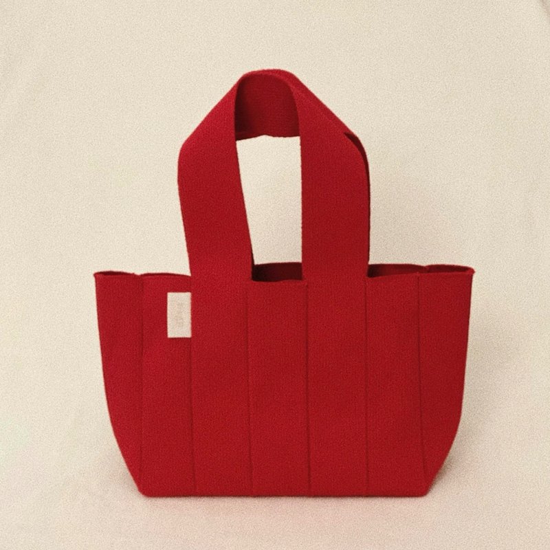 Weave_Medium tote_red (4colors) - กระเป๋าถือ - ผ้าฝ้าย/ผ้าลินิน 