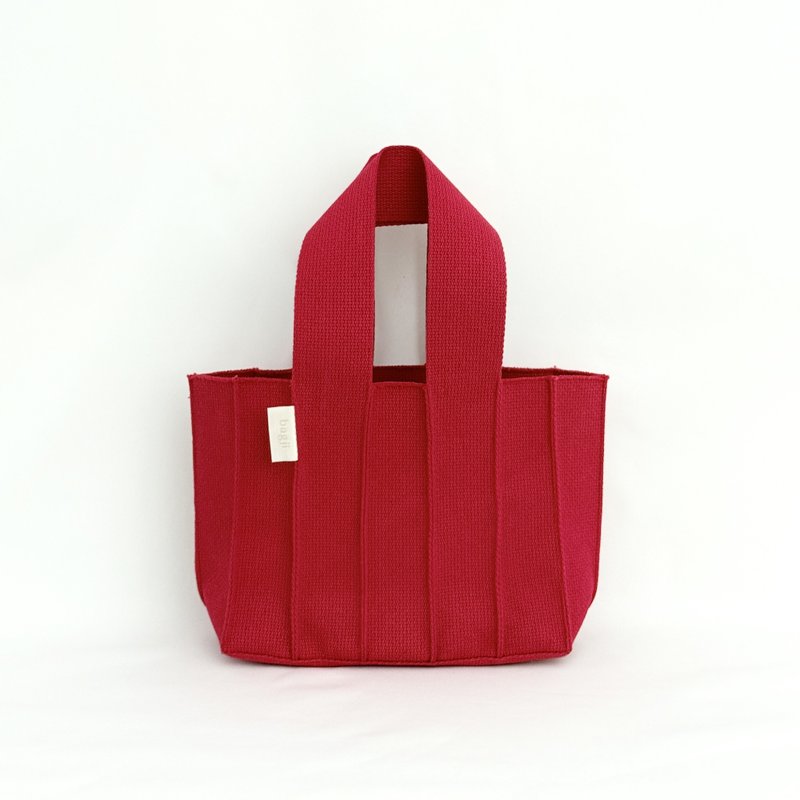 Weave_Medium tote_red (4colors) - 手提包/手提袋 - 棉．麻 紅色