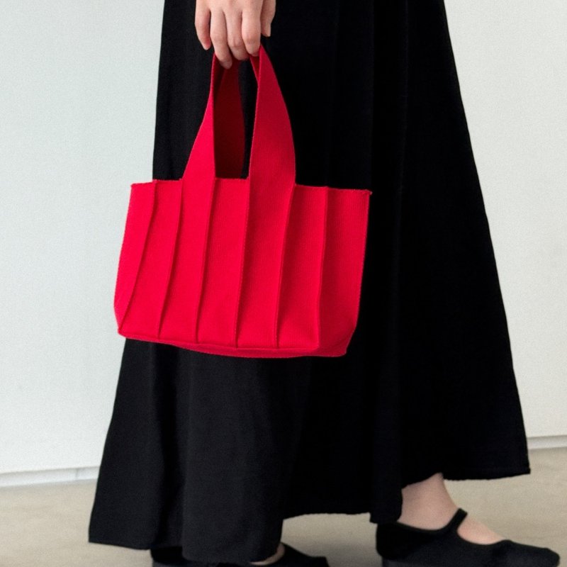 Weave_reversible tote_red (4colors) - 手提包/手提袋 - 棉．麻 紅色