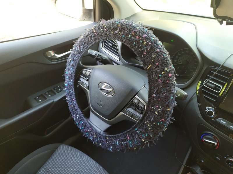 手工黑色針織方向盤套/汽車配件 - 其他 - 其他材質 黑色