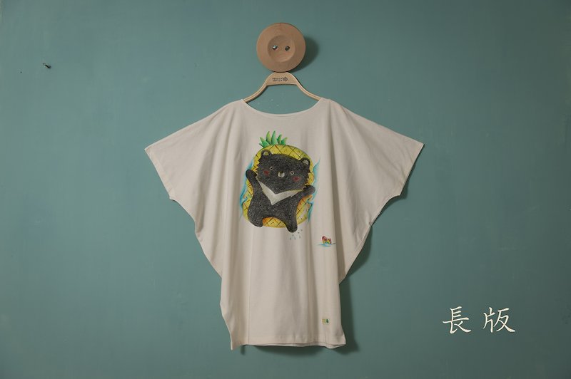 深V台灣黑熊  飛鼠版 獨特手繪風 材質舒適透氣 - 女裝 上衣 - 棉．麻 
