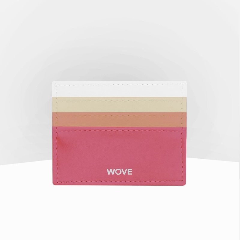 WOVE - Card Holder สีสลับ สี Gradient Pink กระเป๋าใส่บัตร มีช่องกลาง - อื่นๆ - หนังเทียม สึชมพู