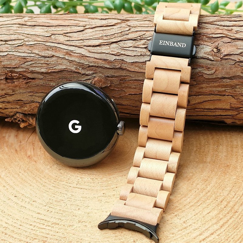 [Wooden Band] EINBAND Google Pixel Watch Natural Wood Wooden Strap [Maple Wood] - Women's Watches - Wood Brown