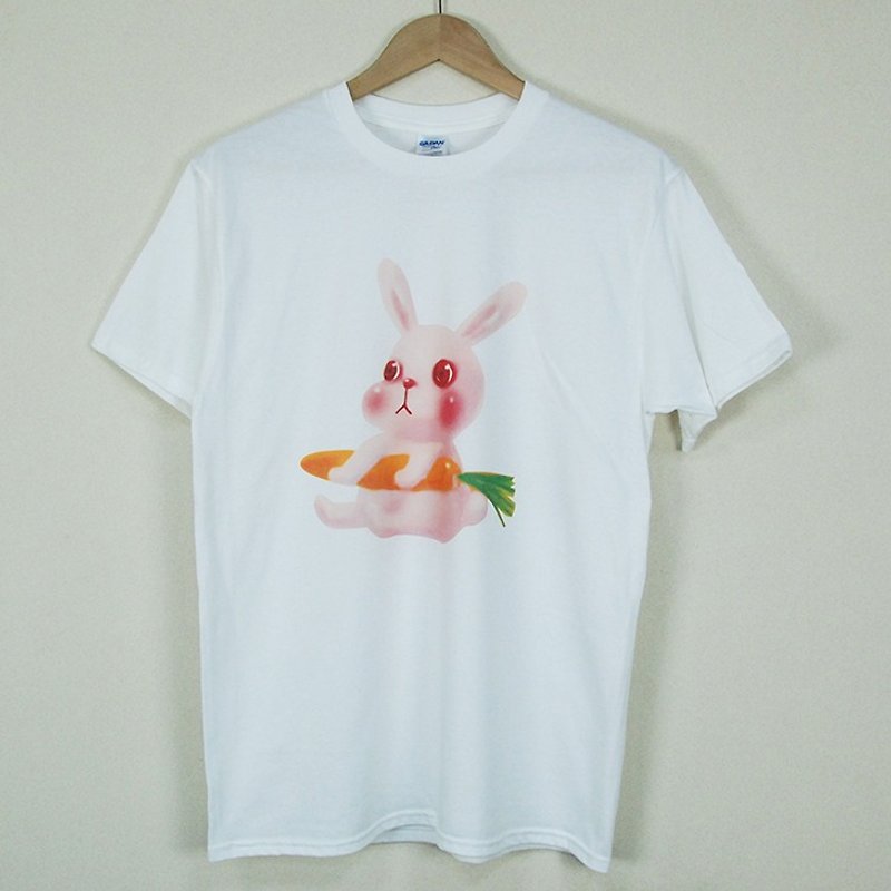 New designer-T-shirt: 【Rabbit】 short-sleeved T-shirt "children" (white) - Chen Xiaoan - อื่นๆ - ผ้าฝ้าย/ผ้าลินิน สึชมพู