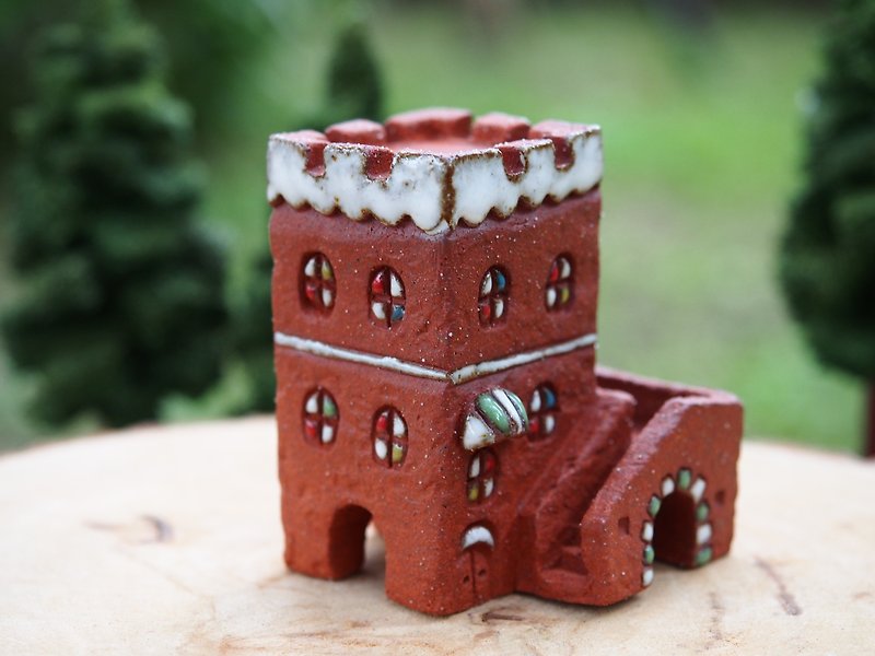 【Castle Village】- Tao hand made Castle with Gate Castle with Gate - Items for Display - Other Materials Red