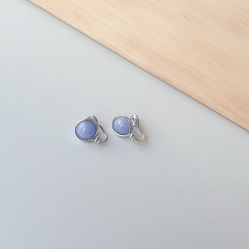 Blue Angel/ Painless Clip-On - Earrings & Clip-ons - Gemstone Blue
