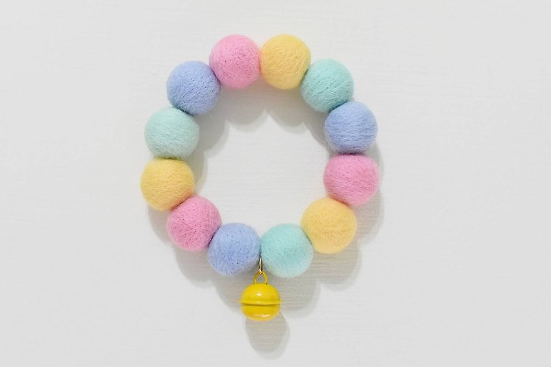 【Japanese style candy】wool felt collar/hairy kid collar pet collar wool ball collar - Collars & Leashes - Wool 