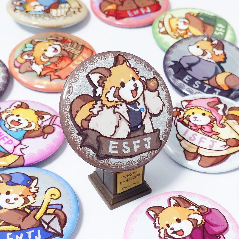 Red Panda Museum | MBTI16 Chirp Badge Brooch - Brooches - Other Metals Transparent
