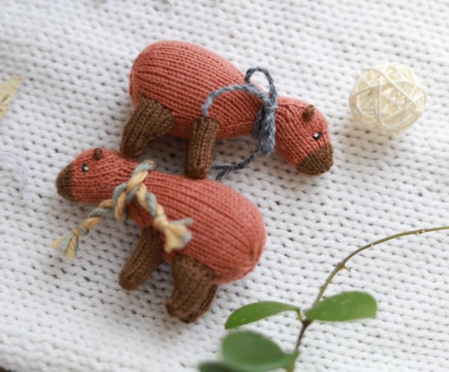 デジタル】カピバラの編み図。あみぐるみ水豚。かわいいげっ歯類