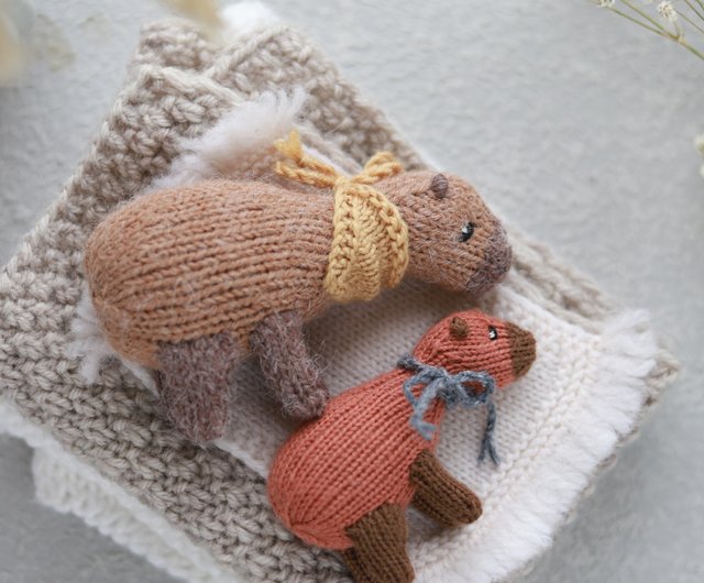 デジタル】カピバラの編み図。あみぐるみ水豚。かわいいげっ歯類の