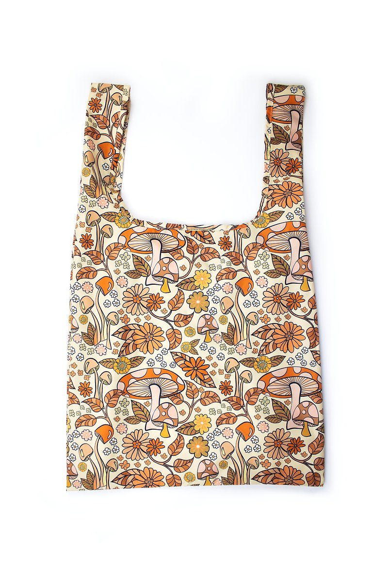 英國Kind Bag-環保收納購物袋-中-蘑菇冒險 - 手袋/手提袋 - 防水材質 多色