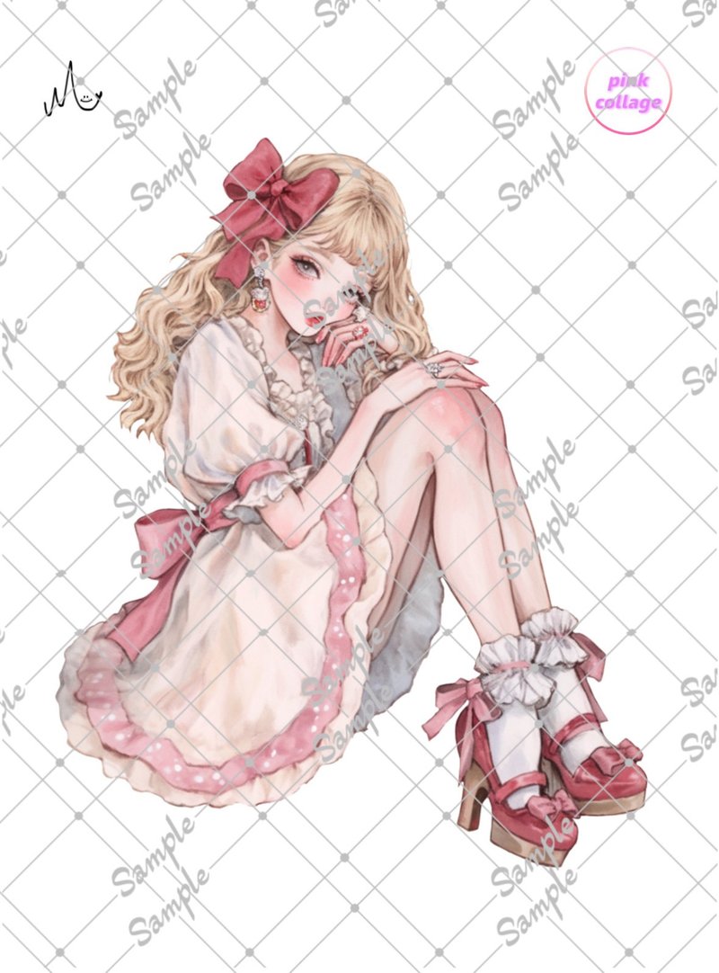 オリジナル人物ステッカー期間限定pinkシリーズ9月10日まで - 貼紙 - 紙 