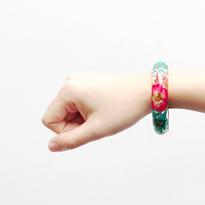 FlowerSays / Chrysanthemum Rose Real Flower Bracelet / Two-color Collection / - Bracelets - Other Materials Red