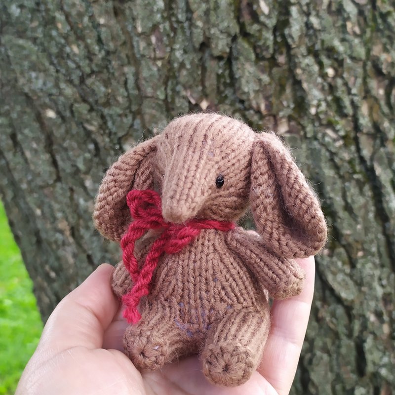 Handmade toy elephant | Knitted toy - ตุ๊กตา - ขนแกะ สีนำ้ตาล