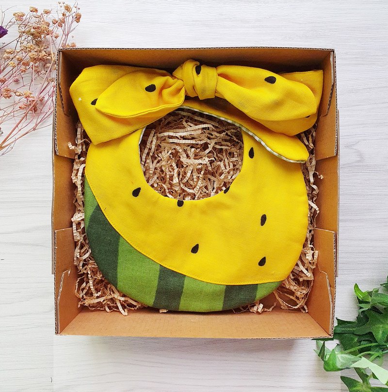 Xiaoyu Watermelon (yellow group) optional double-sided baby one-month-old group first-year gift - ของขวัญวันครบรอบ - ผ้าฝ้าย/ผ้าลินิน หลากหลายสี