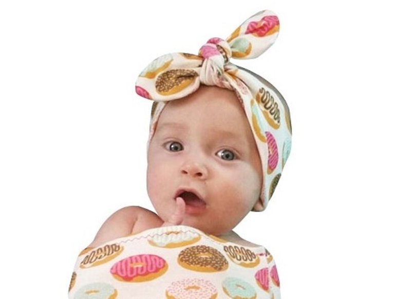 Children's headband with soft cotton print - Baby Hats & Headbands - Polyester 
