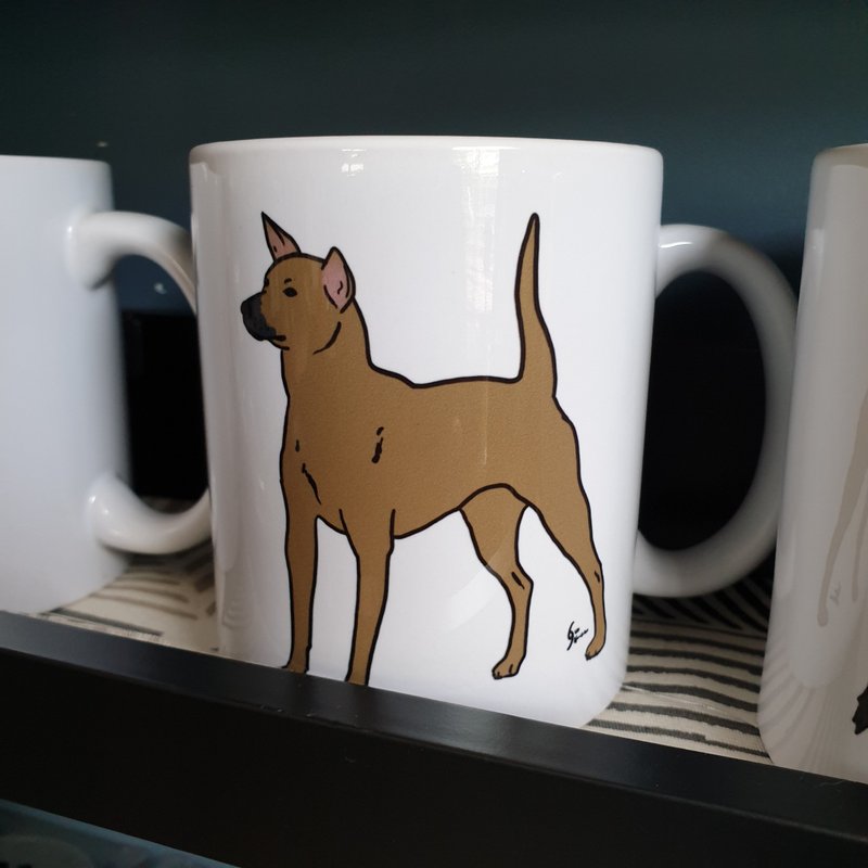 台灣犬陶瓷馬克杯-可加購客製名字  禮物 - 咖啡杯/馬克杯 - 陶 黑色