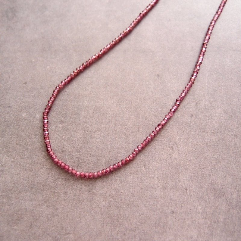 【K14gf】Colored Stone Plane Necklace　Rhodolite Garnet・ロードライトガーネット - 項鍊 - 寶石 紫色