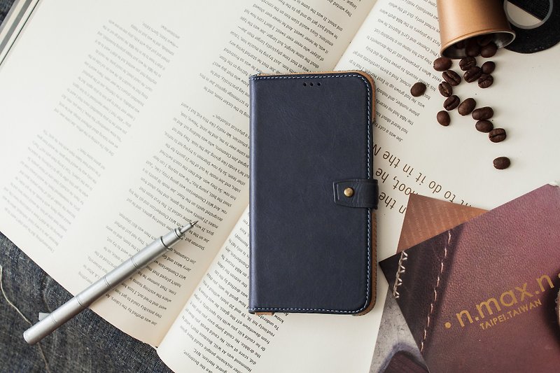 iPhoneXR Slipcase Series Leather Case - Blue - Phone Cases - Genuine Leather Blue