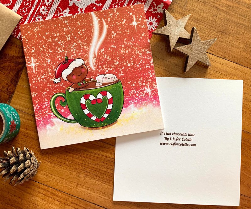 It's hot chocolate time greeting card - 卡片/明信片 - 紙 咖啡色