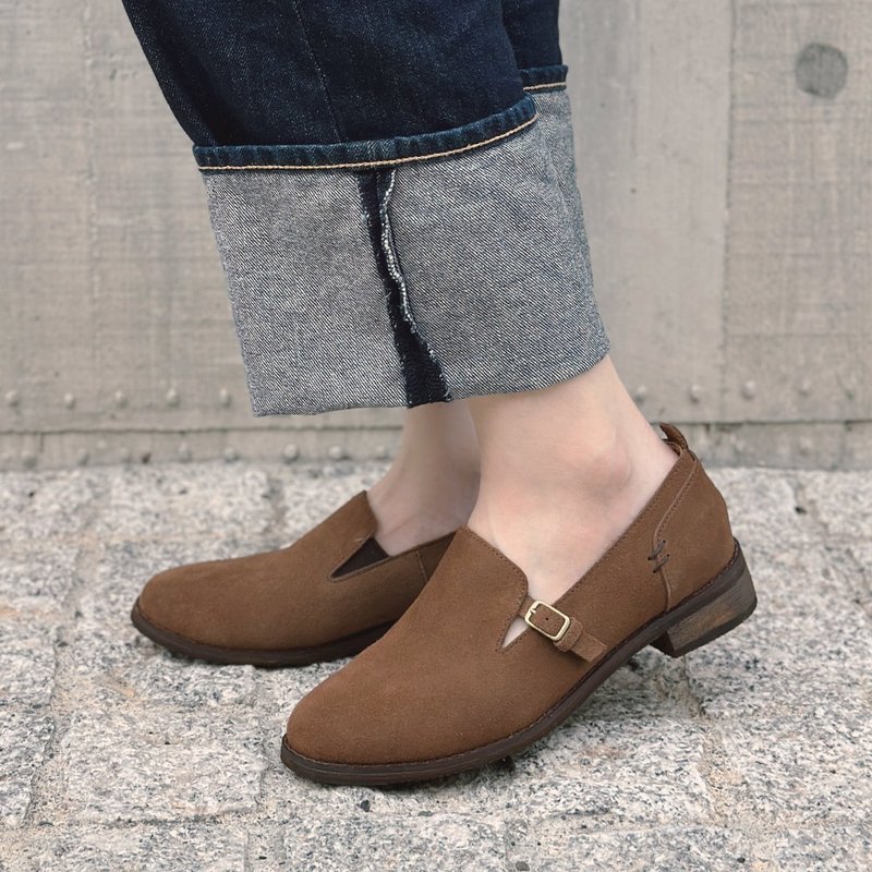 Muji Simple Loafers-Coco Latte - Women's Oxford Shoes - Waterproof Material Brown