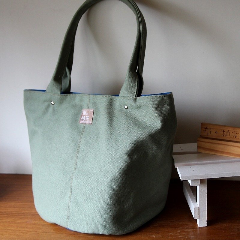  Canvas Shoulder bag,  large capacity bag,  Canvas tote bag, green - กระเป๋าถือ - ผ้าฝ้าย/ผ้าลินิน สีเขียว