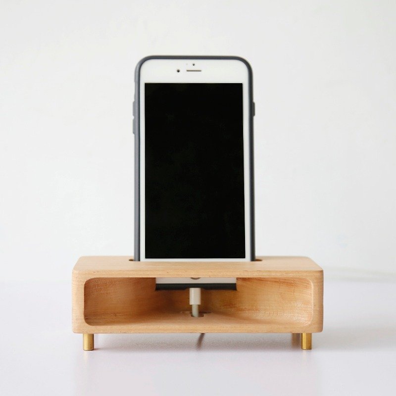Wooden phone amplifier stand (beech) ─ home office small gift packaging plus purchase lettering
