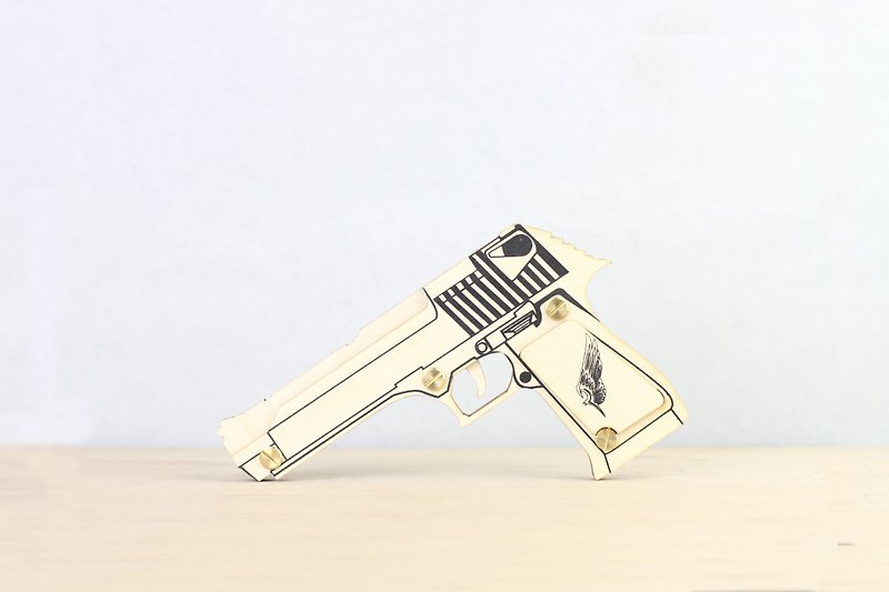 Desert Eagle <rubber band toy gun X'mas wood> - งานไม้/ไม้ไผ่/ตัดกระดาษ - ไม้ สีนำ้ตาล